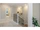 Hallway with staircase leading to bedrooms, neutral walls, carpet, and contrasting trim at 200 Clearblue Loop, Summerville, SC 29486