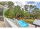 Aerial view of the fenced backyard pool and surrounding lush greenery, offering privacy at 2037 Shell Ring Cir, Mount Pleasant, SC 29466