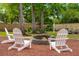 Inviting backyard fire pit area with Adirondack chairs, creating a perfect spot for outdoor relaxation at 217 7Th Ave, Mount Pleasant, SC 29464