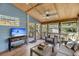 Cozy sun room featuring comfortable seating, wood floors, and a ceiling fan at 2530 Jasper Blvd, Sullivans Island, SC 29482
