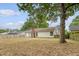 Backyard view with a brick chimney and fenced perimeter at 315 Indigo Rd, Goose Creek, SC 29445