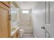 Bathroom featuring shower/tub combo and single sink vanity at 315 Indigo Rd, Goose Creek, SC 29445