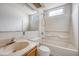 Bright bathroom featuring shower/tub combo and single sink vanity at 315 Indigo Rd, Goose Creek, SC 29445