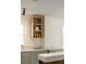 Kitchen featuring marble countertops, light gray cabinets, and wooden display shelving at 40 Dunnemann Ave, Charleston, SC 29403