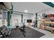 Basement gym featuring exercise equipment, rubber flooring, and painted green and white walls at 478 Commonwealth Rd, Mount Pleasant, SC 29466