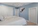 Bright bedroom with blue walls and double-door closet at 478 Commonwealth Rd, Mount Pleasant, SC 29466