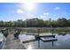 Private dock with boat lift in a scenic location at 478 Commonwealth Rd, Mount Pleasant, SC 29466