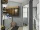 Practical laundry room featuring a washer and dryer, cabinets, and a staircase, providing a functional and convenient space at 4869 Slans Island Rd, Hollywood, SC 29449