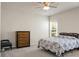 Comfortable bedroom with neutral walls, a ceiling fan and a patterned comforter set at 505 Eastern Isle Ave, Summerville, SC 29486