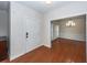 Home foyer featuring hardwood floors and an entry into the formal dining room at 5496 Clearview Dr, North Charleston, SC 29420
