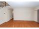 Spacious living room featuring hardwood floors, neutral paint, and recessed lighting at 5496 Clearview Dr, North Charleston, SC 29420