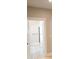 Bright bathroom with a doorway view of the patterned tile floor, shower, and coordinated neutral wall paint at 74 Longleaf Dr, Walterboro, SC 29488