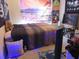 This is a bedroom with a Japanese style mural over the headboard at 9163 Parlor Dr, Ladson, SC 29456