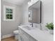 Stylish bathroom featuring a modern vanity with quartz countertop and vessel sink at 111 Driver Ave, Summerville, SC 29483