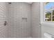 Shower features white subway tile and a convenient built-in niche at 111 Driver Ave, Summerville, SC 29483