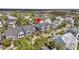 Aerial view of townhomes highlighting the location and surrounding neighborhood at 112 Brailsford St, Charleston, SC 29492