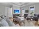 Bright living room featuring a cozy sofa, armchairs, and a large flat-screen TV at 112 Brailsford St, Charleston, SC 29492