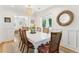 Bright dining room featuring hardwood floors, wainscoting, and a stylish light fixture at 1454 Seminole St, Mount Pleasant, SC 29464