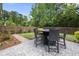 Outdoor patio features stamped concrete, a dining set, and a manicured yard with lush greenery at 1513 Thin Pine Dr, Johns Island, SC 29455