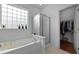 Spa bathroom boasts a soaking tub, walk-in shower, and a large closet at 1726 Waterbrook Dr, Charleston, SC 29414