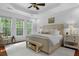Comfortable bedroom boasts large windows, tray ceiling, and neutral décor at 1726 Waterbrook Dr, Charleston, SC 29414