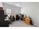 Bright office with a carpet, large windows, a ceiling fan, and office furniture at 2308 Watchtower Ln, Charleston, SC 29414