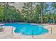 Large community pool surrounded by lounge chairs, palm trees, and a playground at 2308 Watchtower Ln, Charleston, SC 29414