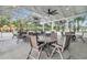 Inviting outdoor pavilion featuring ample seating, ceiling fans, and views of the surrounding landscape at 308 O'Malley Dr, Summerville, SC 29483