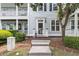 Charming townhouse entrance featuring a screened front door, sidelights, and manicured landscaping at 3372 Billings St, Mount Pleasant, SC 29466