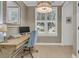 Bright home office features wood desk, a comfy chair, and natural light through shuttered windows at 3372 Billings St, Mount Pleasant, SC 29466