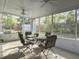 Relaxing screened porch with a ceiling fan and an outdoor view of the backyard at 411 Red Fox Run, Summerville, SC 29485