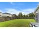 View of a fenced yard with green grass and neighborhood houses in the background at 504 Foxbank Plantation Blvd, Moncks Corner, SC 29461
