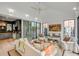 Bright living room with hardwood floors flows from kitchen and offers a view to outdoor living space at 70 King St, Charleston, SC 29401