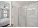 Bathroom shower with glass door and white tiled walls viewed from doorway at 827 Alma Square Dr, Moncks Corner, SC 29461
