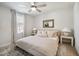 Comfortable bedroom featuring neutral decor, a ceiling fan, and a window with a view at 827 Alma Square Dr, Moncks Corner, SC 29461