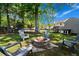 Inviting backyard firepit area with Adirondack chairs, perfect for cozy evenings and outdoor gatherings at 8524 Belford Ct, North Charleston, SC 29420