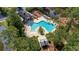 Aerial view of a luxurious pool and outdoor recreational area with a lake at 9428 Sweep Dr, Summerville, SC 29485