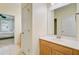 Bathroom with a vanity, large mirror, and doorway leading to a bedroom at 1215 Dingle Rd, Mount Pleasant, SC 29466
