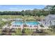 Community pool with lounge chairs, palm trees, and lake views offers a resort-like living experience at 123 Brown Swiss Cir, Summerville, SC 29483