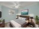 Cozy main bedroom featuring a large flat screen tv and modern decor at 1239 Old Orchard Rd, Charleston, SC 29412