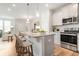 Modern kitchen featuring an island with seating, stainless steel appliances, and pendant lighting at 125 Brown Swiss Cir, Summerville, SC 29483