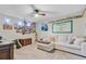 Living room with eclectic decor, a Masters Tournament banner, and a comfortable white sofa at 132 Daniels Ridge Dr, Summerville, SC 29485
