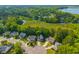 Aerial view of homes in a lakeside community surrounded by lush greenery at 133 Hanahan Plantation Cir, Hanahan, SC 29410