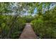 Wooden dock and nature trails with a bench surrounded by green foliage at 133 Hanahan Plantation Cir, Hanahan, SC 29410