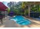 Sparkling backyard pool with sunbathing area and lush tropical landscaping at 1440 Teaberry Path, Charleston, SC 29414