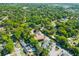 An aerial view displays a green neighborhood with homes nestled among lush trees and winding roads at 1530 Fort Johnson Rd # 3C, Charleston, SC 29412