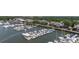 Aerial view showing an idyllic marina featuring numerous boats neatly lined up, offering direct waterfront access at 1880 Andell Bluff Blvd # Slip E 9, Johns Island, SC 29455
