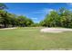 Picturesque golf course view featuring lush green fairways, a sand trap, and a clear blue sky at 23 Hunters Forest Dr, Charleston, SC 29414
