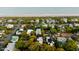 High angle aerial view of charming coastal neighborhood with beach access and lush greenery at 3007 Cameron Blvd, Isle of Palms, SC 29451