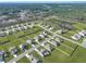 Aerial shot of a Primary-planned community with well-manicured lawns and community lakes at 308 Cypress Branch Rd, Huger, SC 29450